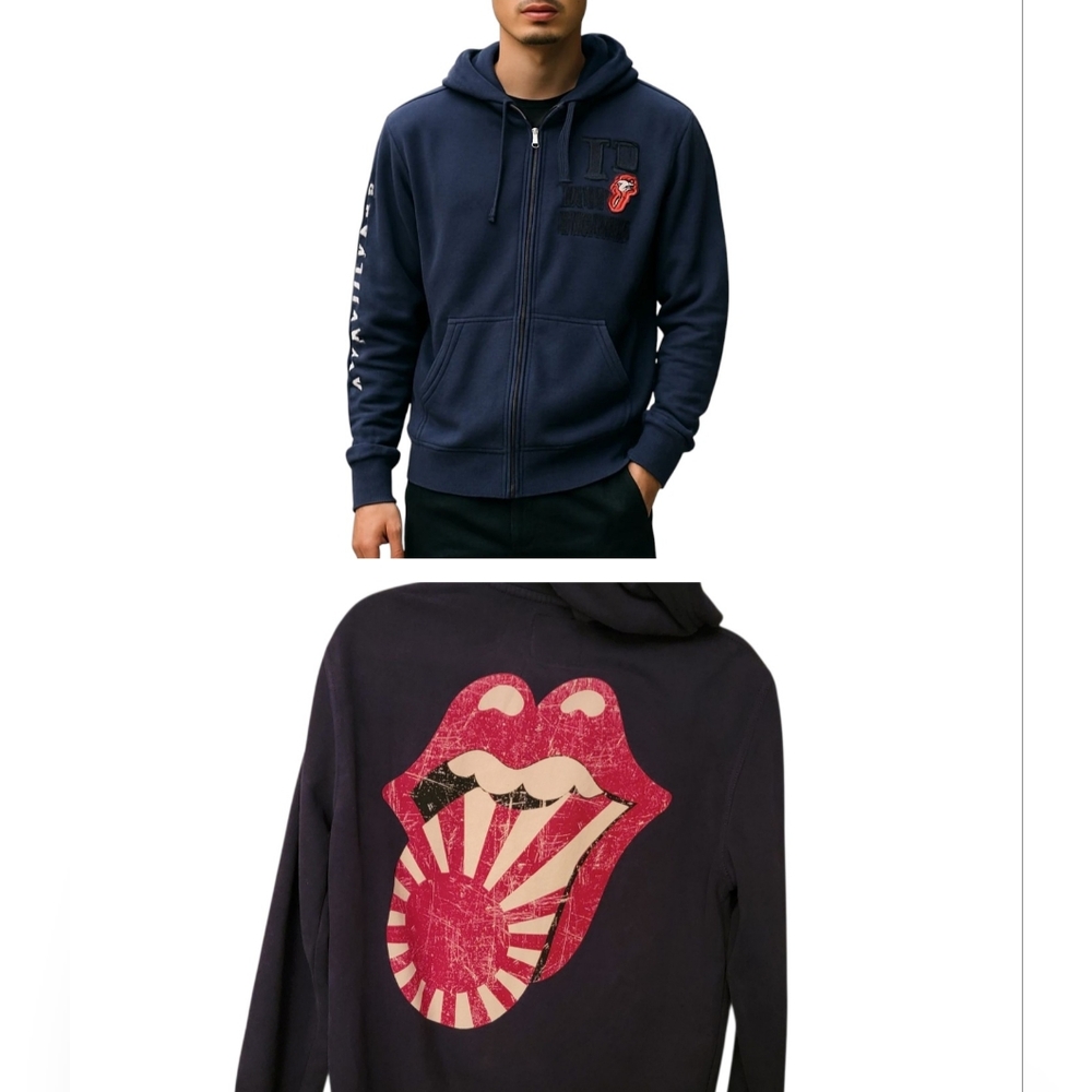 Rare RIFF STARS The Rolling Stones Collab Hoodie Mens Small